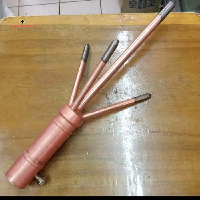 Anti Petir Trisula Tembaga Kuningan 3/4" / Tombak Anti Petir Trisula 3/4