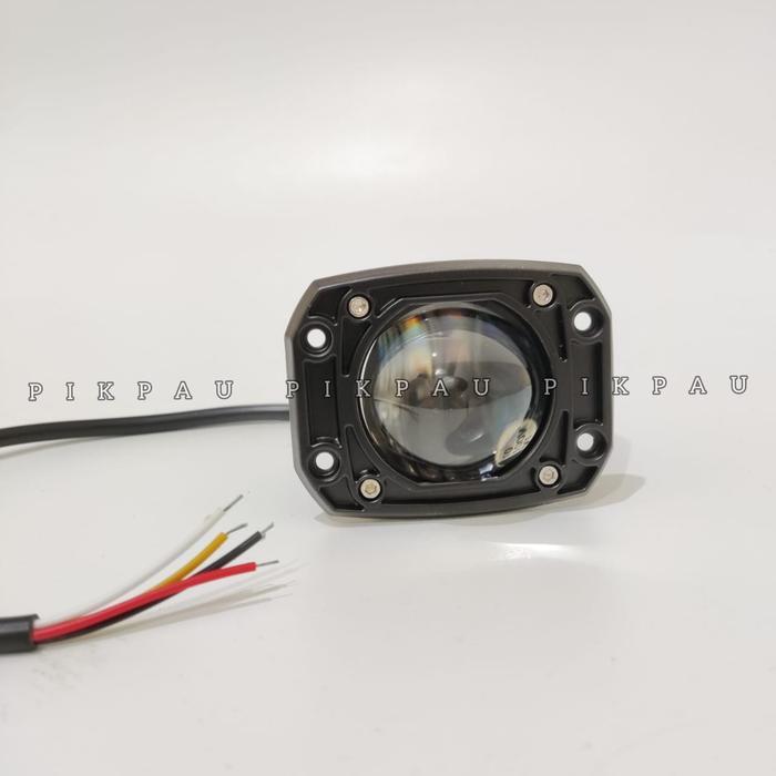 "New" Lampu Tembak LED Bamper Foglamp Mobil 3 INC Laser 30 Watt Cut off Putih Kuning 4 Kabel