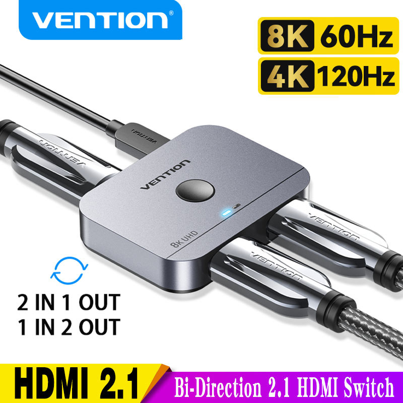Vention 8K HDMI Splitter 4K144Hz 2 In 1 Out for TV  Xbox SeriesX PS5 HDMI Cable Monitor