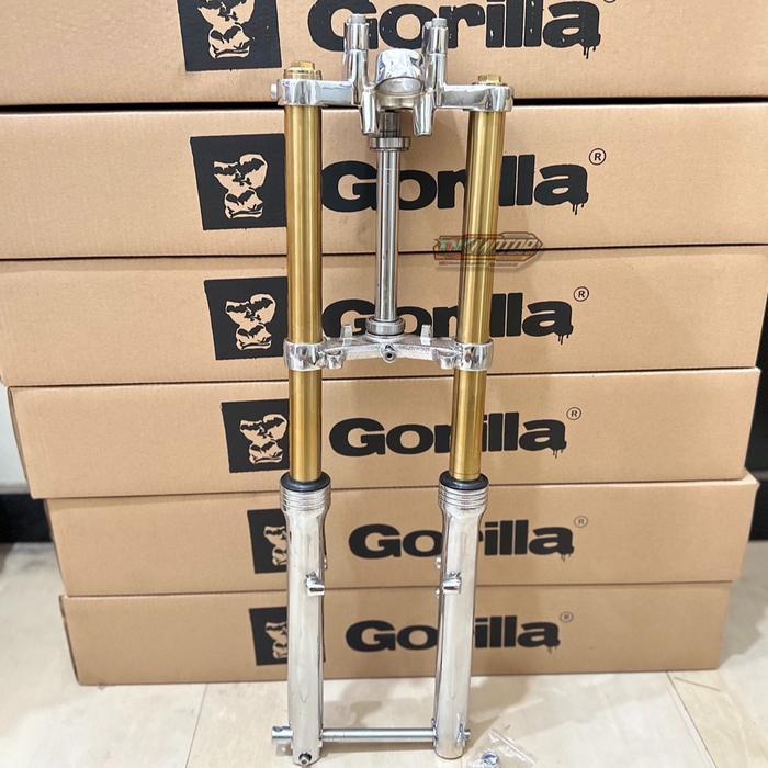Shock Skok Depan NINJA R Old Gorilla As Gold Crom Krom Chrome pnp TIGER MEGAPRO GL CB