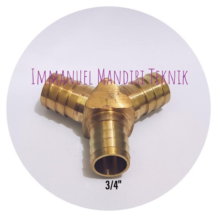 Hose Connector Y / Sambungan Selang Y 3/4 " Kuningan