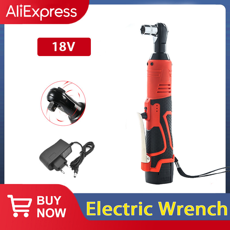 . 12V/18V Impact Wrench Cordless Rechargeable Electric Wrench 3/8 Inch Right Angle Ratchet Wrenches