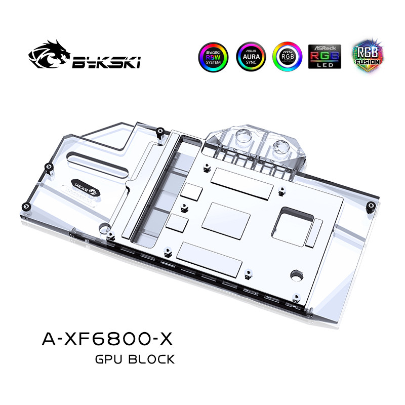 . Bykski A-Xf6800-Xfull Cover Gpu Water Block For Xfx Radeon Rx 6800 -