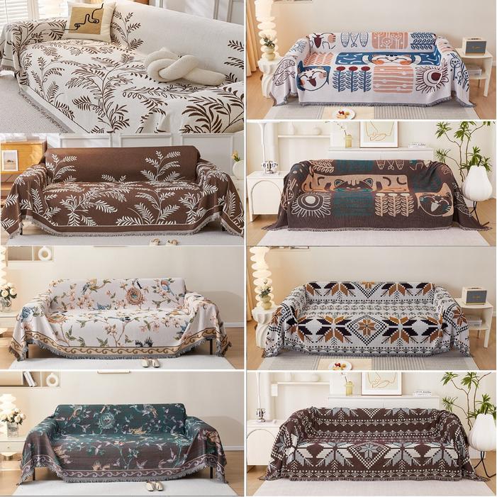 Selimut Penutup Sofa Cover Dua Sisi Tutup Perabot Sarung Kain Sofa