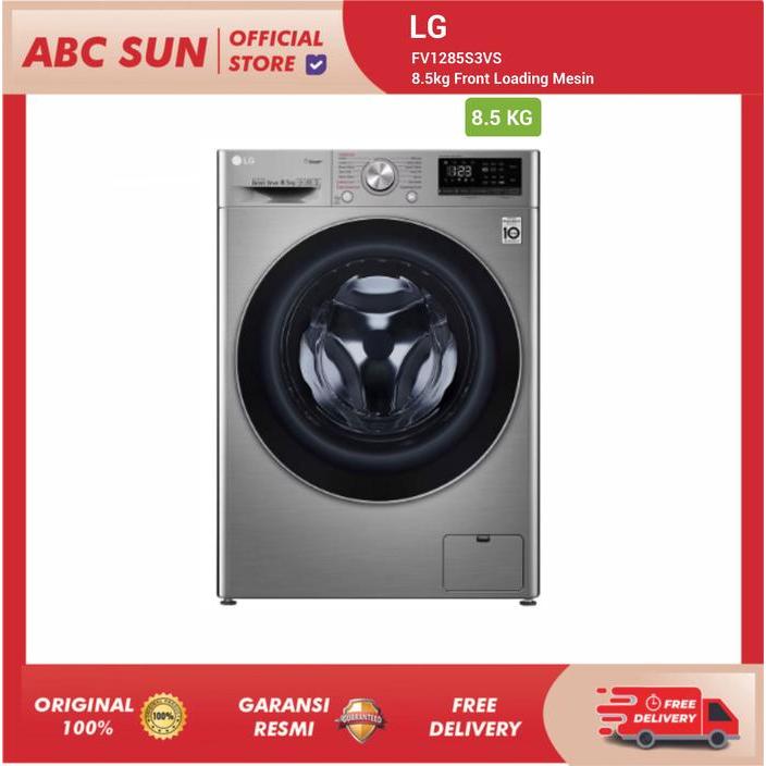 LG Mesin Cuci FV1285S3VS 8.5kg Front Loading AI DD Steam Metalik Garansi Resmi Indonesia Free Ongkir