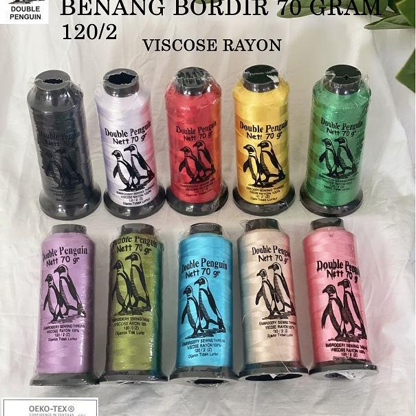 Benang bordir rayon Double Penguin Nett 70gr
