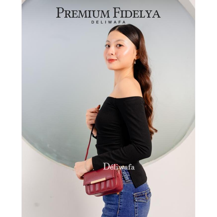Deliwafa - Selempang Wanita Slingbag Premium Tas Fidelya