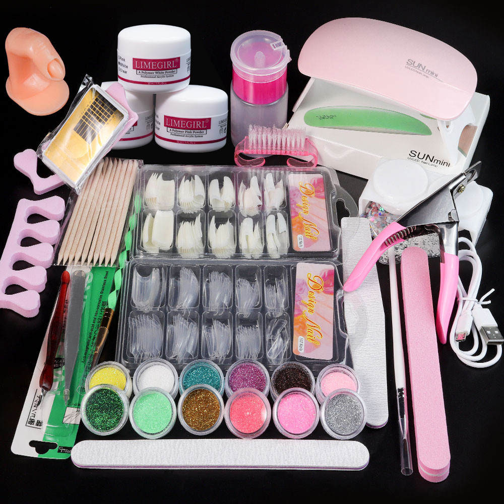 Nail Acrylic Powder and Liquid Monomer Nails Art Decoration For Manicure Set Kit Crystal Nail