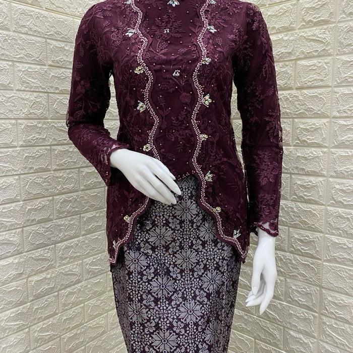 sar Kebaya Kaira Premium Bahan Tile , Baju kebaya wisuda, pesta . (Atasan saja)