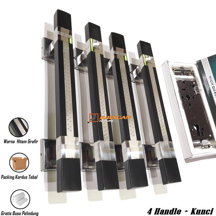 Handle Pintu Set Kunci Rumah 60 Cm - Gagang Stainless Steel Pintu 2 Daun - Body Kunci Body Pelor