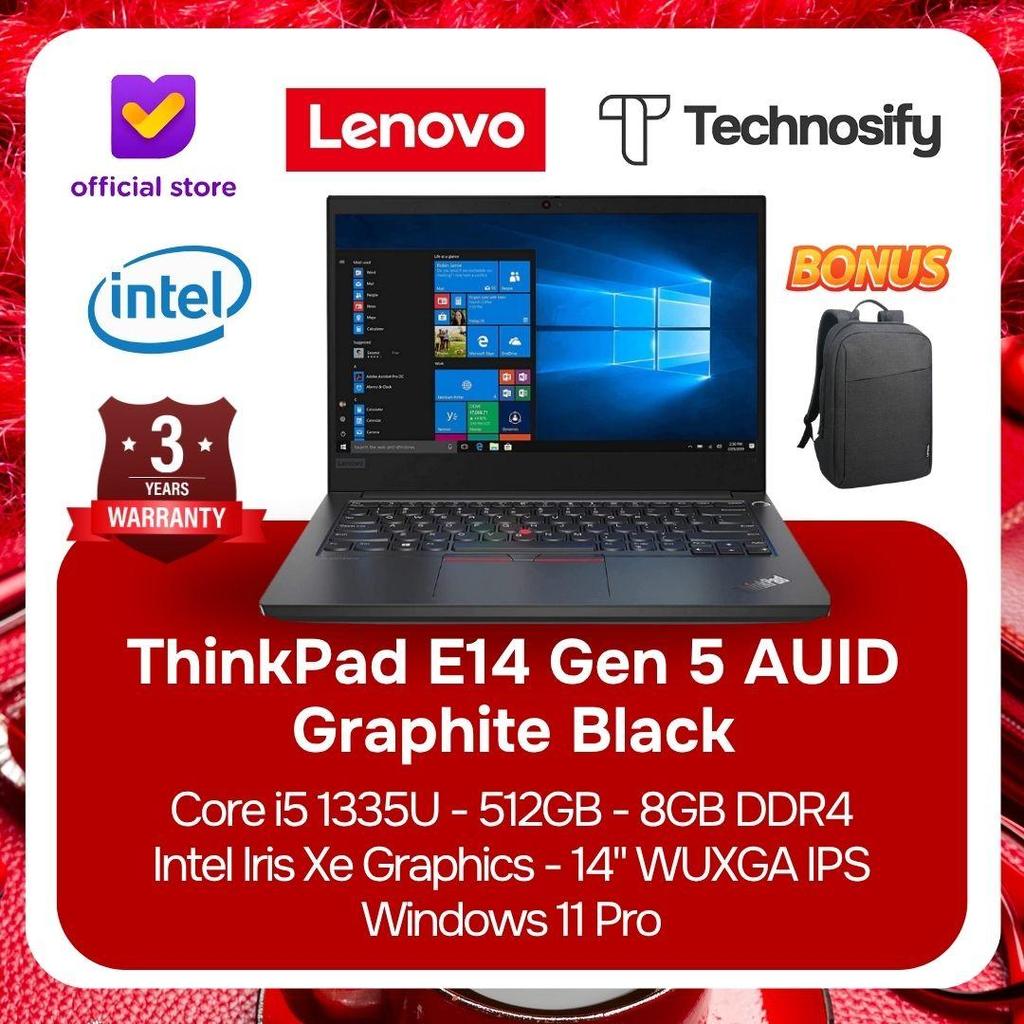 Notebook Lenovo ThinkPad E14 Gen 5 AUID Laptop i5-1335U 512GB 8GB DDR4 Intel Iris Xe Graphics 14" WU