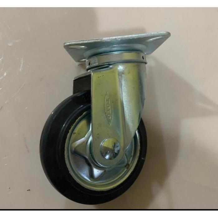 Roda caster 6inch putar/roda karet toyo 6inch hidup/roda troli 6 inch
