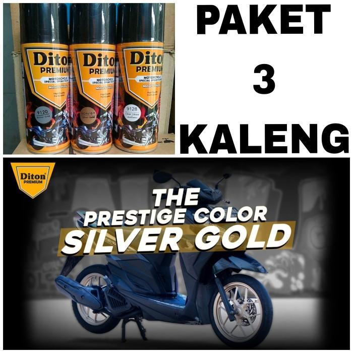 PAKET 3 KALENG pilok cat semprot diton premium VG9610 silver gold 9610 silver gold