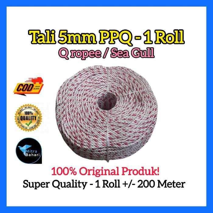 TALI 5MM PPQ 1 ROLL TALI QROPE 5MM TALI TAMBANG 5MM TALI SEA GULL TALI KILOAN TAMPAR 5MM TALI IKAT