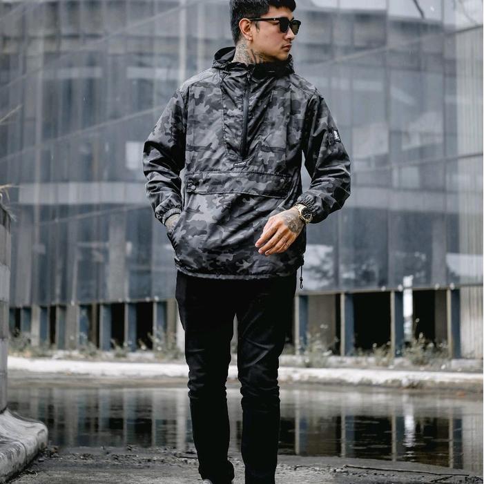 salvio hexia nappa Jaket Parasut Loreng Pria Bahan Taslan Ringan Taktis Outdoor - Abu, M nappa camo 