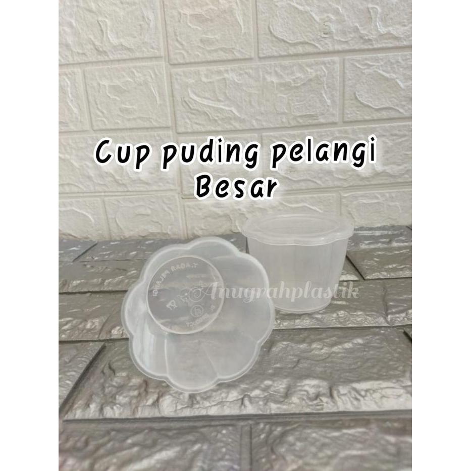 Cup puding pelangi (besar)