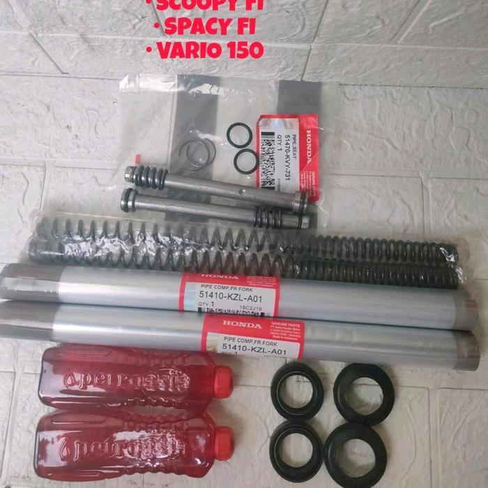 PAKET AS SHOCK DEPAN (KZL) + SULING BAMBU BUAT MOTOR BEAT FI, BEAT POP, VARIO 110, VARIO 125, VARIO