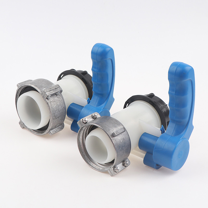 IBC Tote Tank Adapter 62mm 75mm 1000L IBC Butterfly Valve Switch Drain Adapter Aluminum Alloy Garden