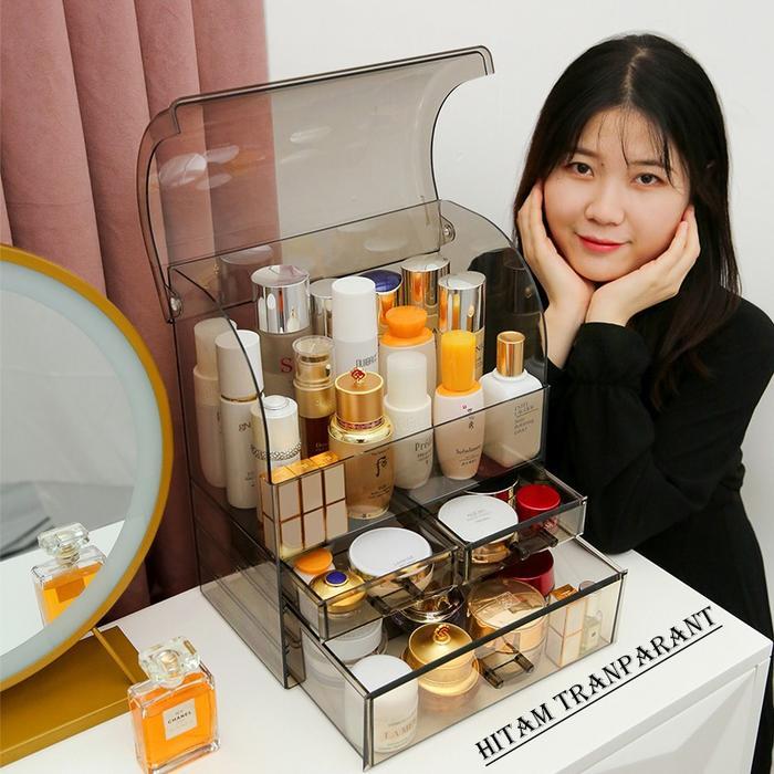 Premium Rak Kosmetik Acrylic / Rak Penyimpanan Kosmetik / Rak Organizer Acrylic Besar / Rak Acrylic