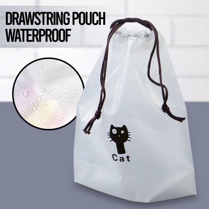 Kantong Plastik Serut Travel Pouch Organizer Bag Wadah Sabun Sepatu Alat Mandi Traveling