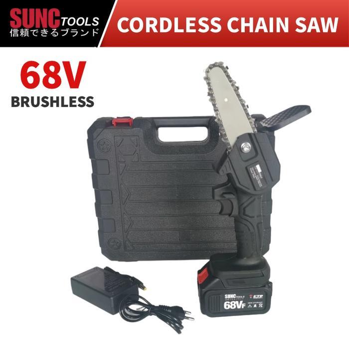 sintayanistore12 Sunc 68v CORDLESS CHAIN SAW BRUSHLESS 4 inch chainsaw Gergaji jld