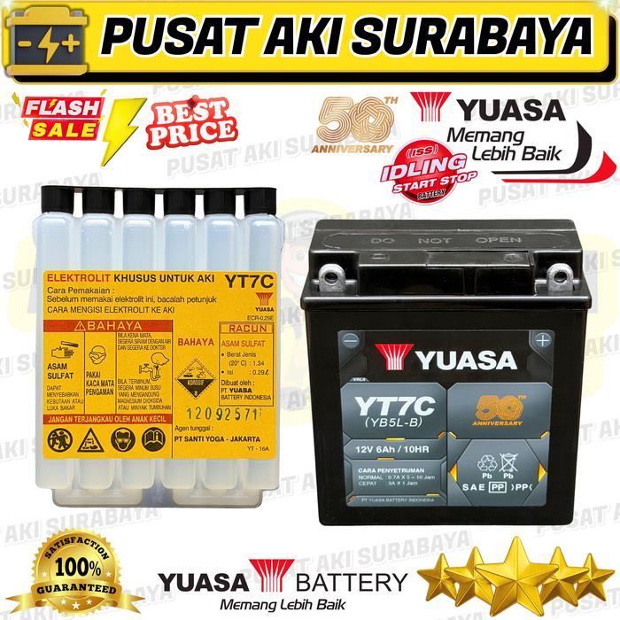 Yuasa Yt7C Aki Semi Kering Astrea Grand Supra Fit F1Zr Shogun 110 Smash Titan Megapro Primus Mtx5Al