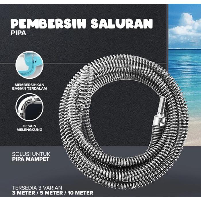 Pipe Cleaner Kawat Pembersih Saluran Pipa Mampet Dengan Adaptor Bor