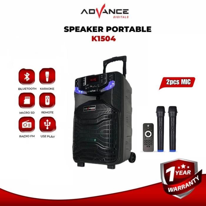 Advance K1504 Speaker Meeting Bluetooth Salon Aktif 15 inch Gratis 2 Mic Karoke