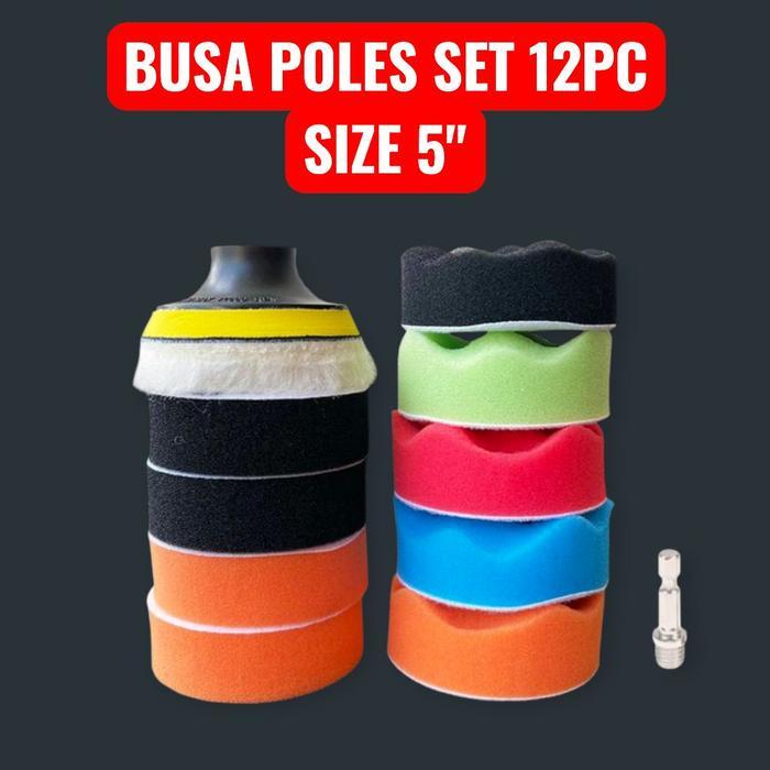 3M Otomart - BUSA POLES MOBIL MOTOR 5 INCH SET ISI 12PC WOOL SPON PAD POLISHING