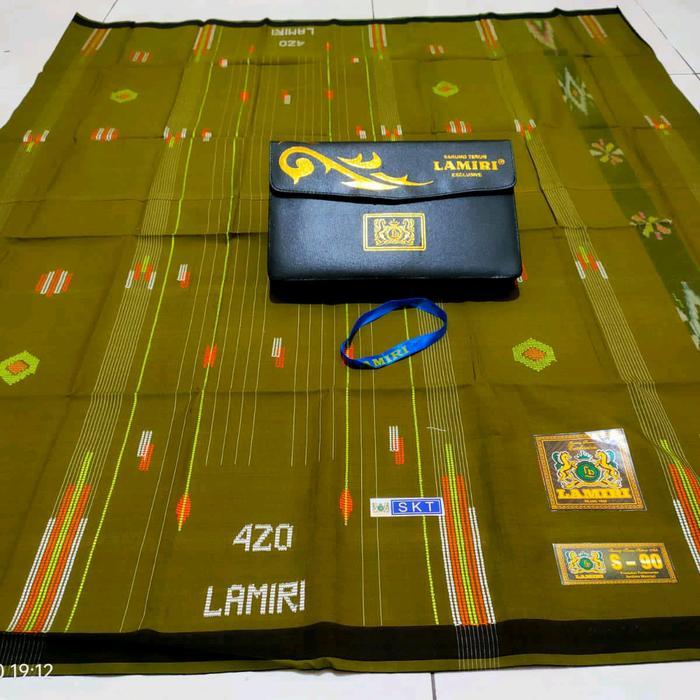 Sarung Lamiri Skt Songket Benang 420 Jahit Tengah Tenun Tradisional