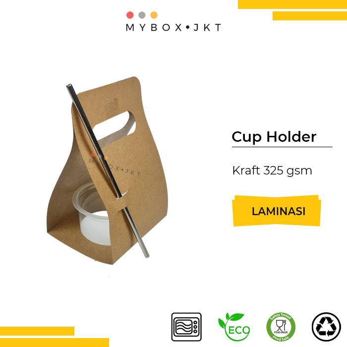SINGLE CUP HOLDER PAPER KRAFT LAMINASI