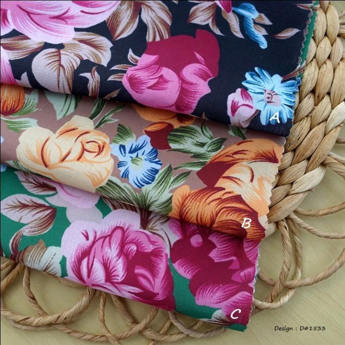 Kain Wolfis/Kain Wolfis Printing Motif Bunga D- 1533