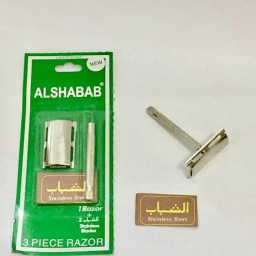 Alat Cukur Jenggot Kumis Besi Razor Stainless dgn isi Ulang alat cukur jenggot Manual pisaucukur