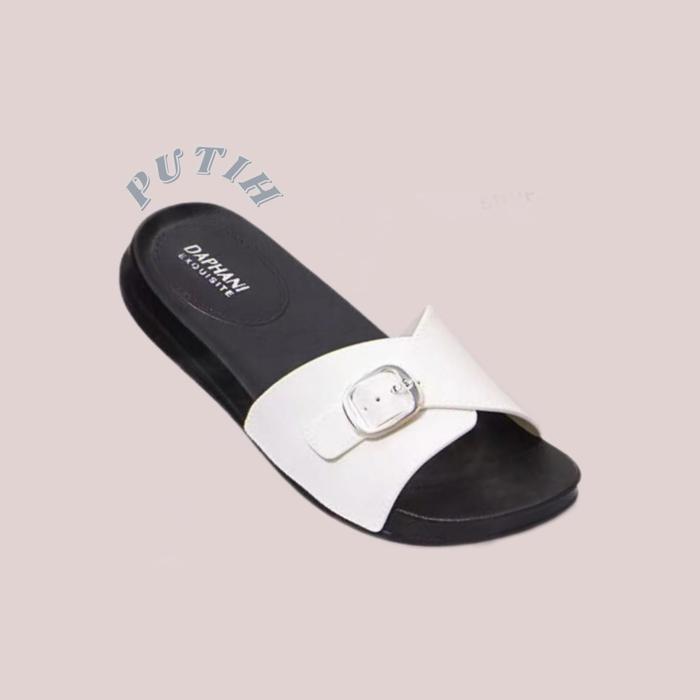 Sandal Wanita Viral Tiktok Kekinian Slip On Tebal 4Cm