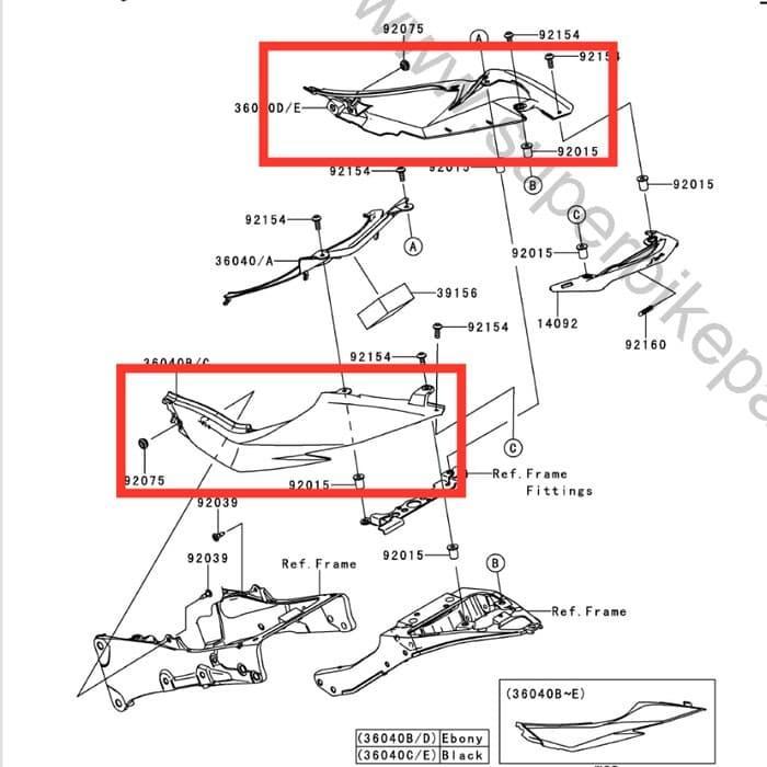 Paling Murah Covertail Cover Tail Body Belakang Kawasaki Zx636 Zx 636 Lama Original Kawasaki