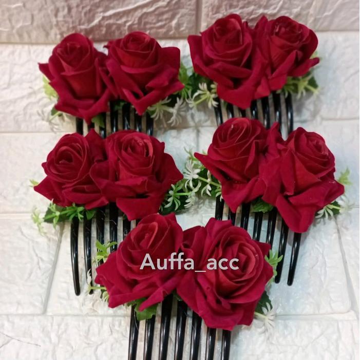Tusuk Konde Bunga Rose/Hiasan Rambut Bunga/Hiasan Sanggul Bunga Rose Modern Hiasan Clips