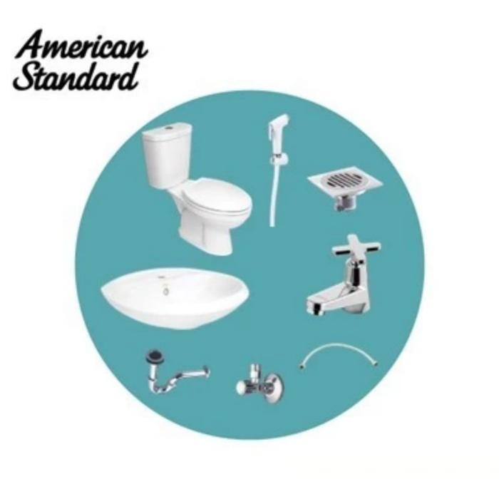 AMERICAN STANDART CLOSET DUDUK WINSTON+WASTAFEL+KRAN PANAS DINGIN