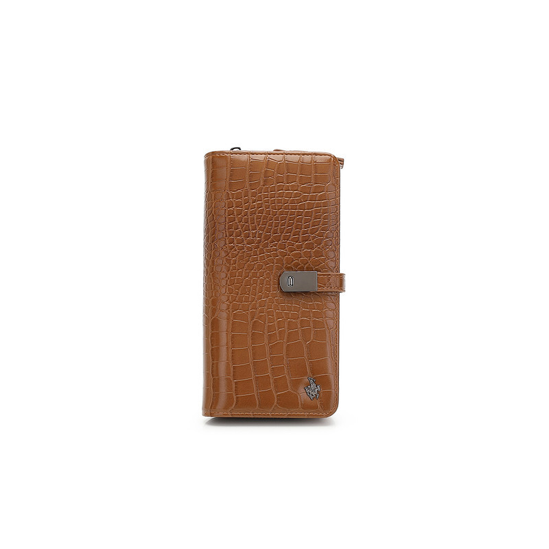 Swiss Polo Women's Long Croc Purse / Wallet (Dompet Panjang Wanita) - Cokelat Wanita