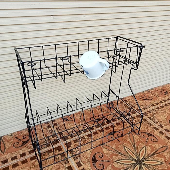 RAK PIRING RPL SUSUN 2+RAK GELAS SUSUN 2+RAK PIRING RPL+RAK KAWAT ANTI KARAT Besi