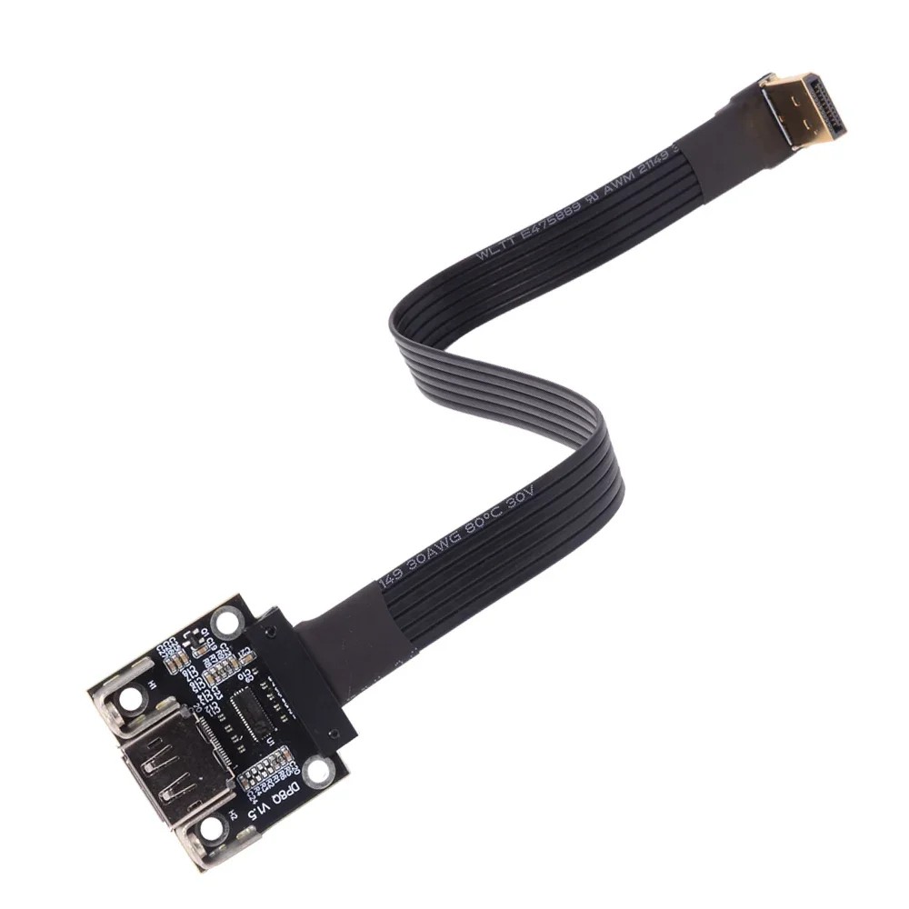 Adt-Link Displayport 1.4 Ribbon Extension Cable Male-Female Flat Shielding Fpc Dp To Dp Adapter 90