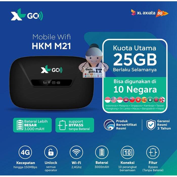 Mifi Router Movimax Mv003 Speed 4G Lte Xl Go Bundling Xl 25Gb 6 Bulan