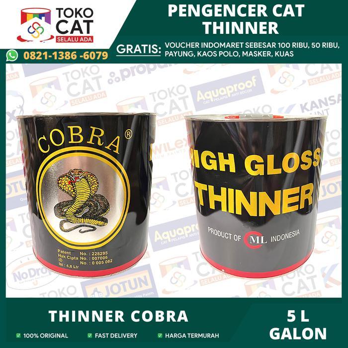 THINNER COBRA HITAM KALENG 5 LITER GALON / PENGENCER CAT / THINER 5 L
