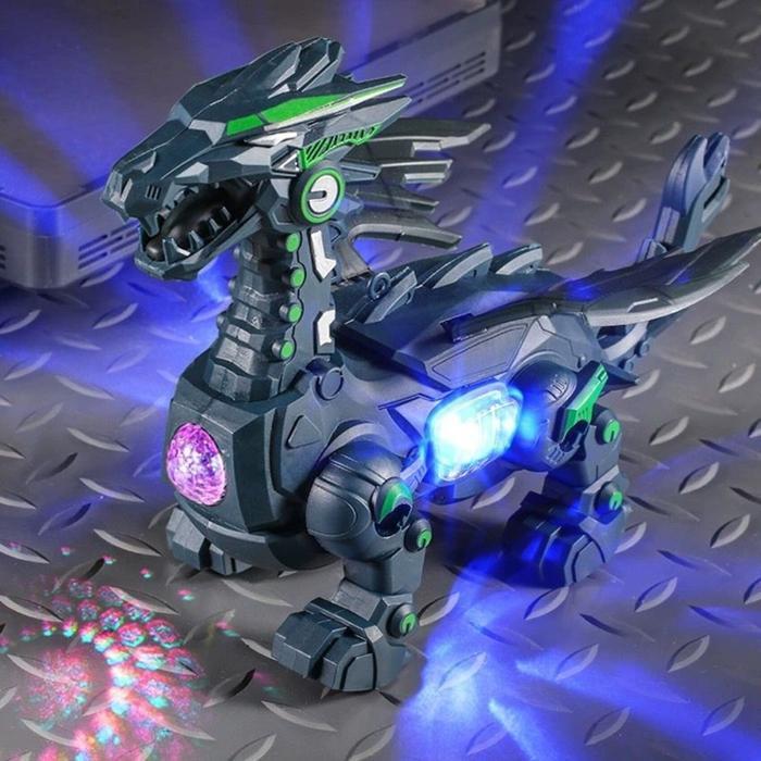 Toys Kingdom - Mainan Robot Naga Berjalan Dragon Electric Musik + Led - Robot Dragon Bergerak Lampu