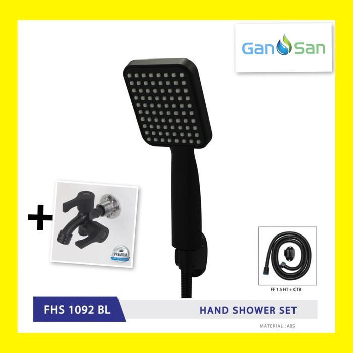Paket Shower Set Hitam + Kran Shower Cabang