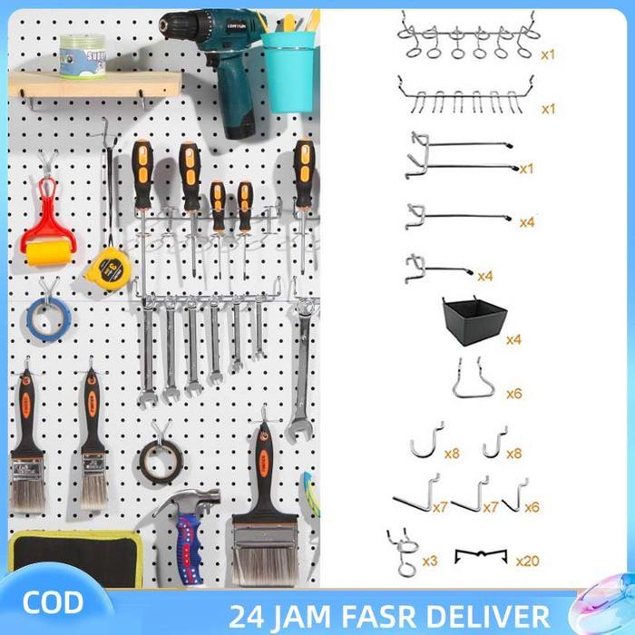 80pcs/Set Pegboard Dinding Pegboard Set Pegboard Aksesoris Pegboard Asesoris Pegboard Hooks Set Set