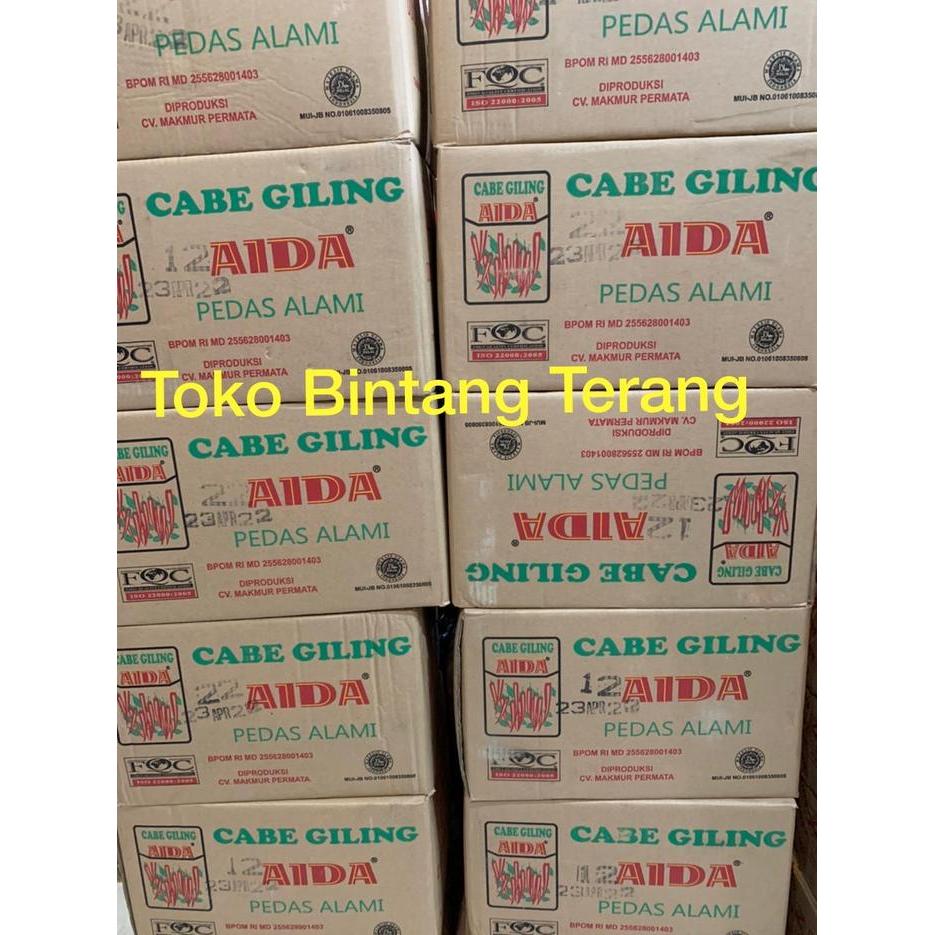 BUBUK CABAI CABE GILING HALUS PEDAS AIDA 1 DUS KARTON 250 GR X 36 BKS