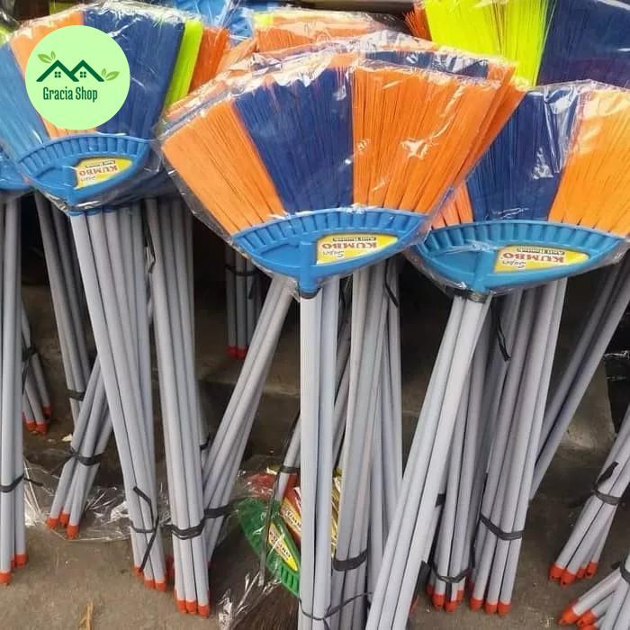 Sapu Plastik Kecil / Sapu Nylon / sapu Senar ng Kayu Pendek Kumbo *