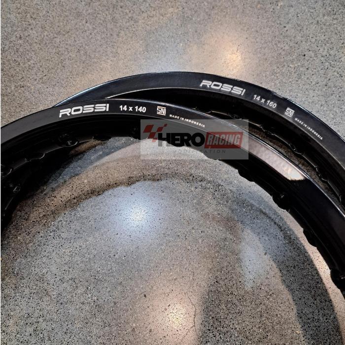 Velg Matic Rossi Vrossi WM Ring 14 Uk 140 160 185 215 Hole 36 Hitam Glossy Peleg Veleg Peleng