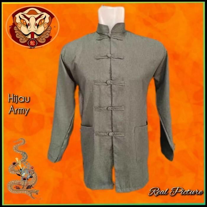 Baju Atasan Imlek Pria Kemeja Cheongsam Qipao Shanghai Chinese Cream