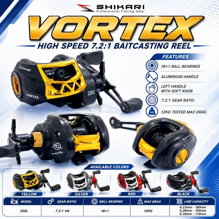 Reel BC Shikari VORTEX Reel Pancing Baitcasting High Speed 7.2:1